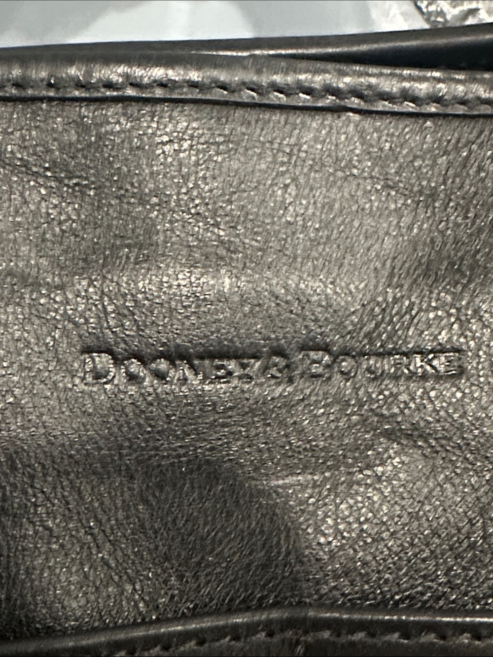 Dooney and Bourke-Black Leather Tote Bag - Picture 4 of 8